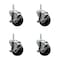 Service Caster 35 Inch Soft Rubber Wheel Swivel 58 Inch Threaded Stem Caster Set with Brake SCC SCC-TS20S3514-SRS-TLB-58212-4 - alternate 1